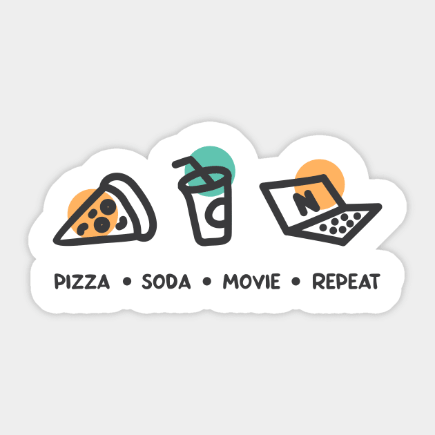 Pizza Soda Movie Repeat Sticker by VEKTORKITA